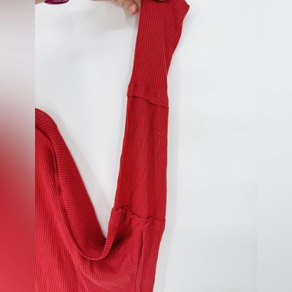 Michael Lauren Cedric Oversized V-Neck Pullover Raw Edges Rib Top NWT M/L - Picture 4 of 8